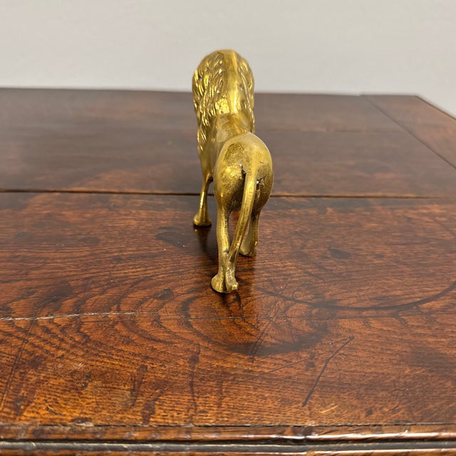 Mid 20th Century Vintage English Brass Lion For Sale - Image 5 of 7