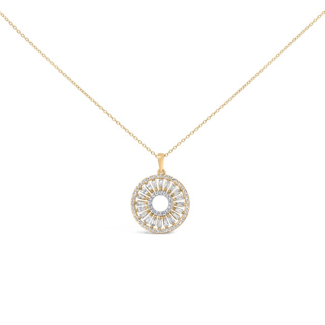 Like dawn captured in precious metal, this sunburst medallion glows with a halo of fire and light. An open center invites...