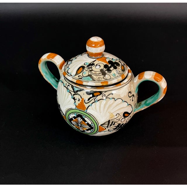 Italian Hand-Painted Ceramic Tea Service, 1930s, Set of 7 For Sale - Image 9 of 16