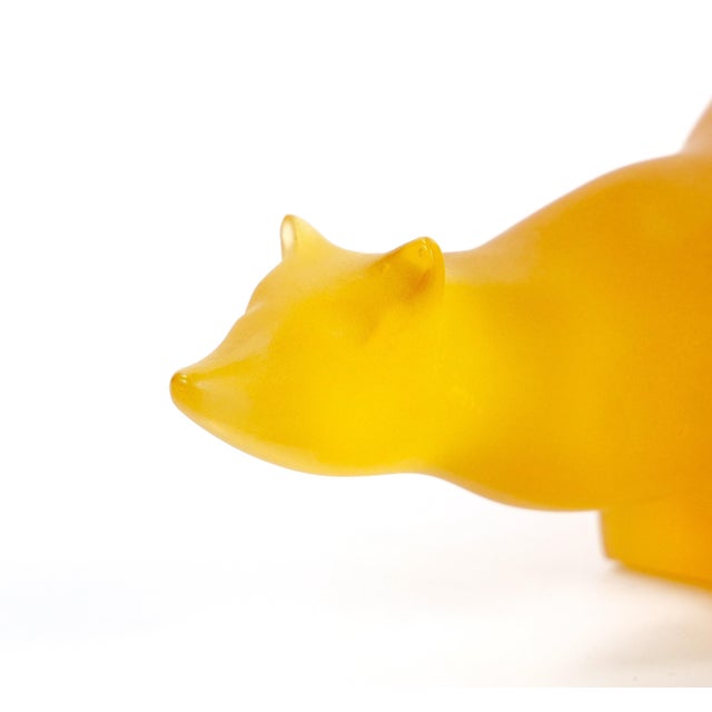 Mid 20th Century Amber/ Orange Decorative Sculpture of a Bear For Sale - Image 4 of 10