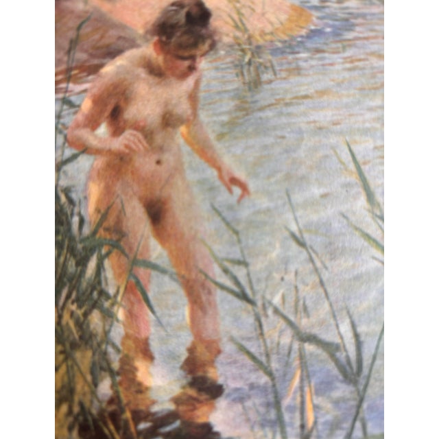 Anders Zorn, The Reflection | original published color lithograph from an oil painting. Signed in Plate. Female Nude...