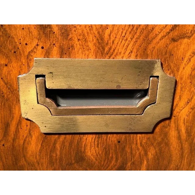 Walnut Campaign Dresser in the Style of Henredon For Sale - Image 11 of 13