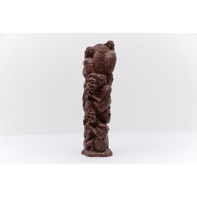 1970s Vintage Tanzanian Makonde Hand-Carved Family Tree, 1970s, Ironwood or Ebony For Sale - Image 5 of 17