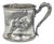 Antique Forbes Silver Co Art Nouveau Floral Monogramed Silver Plated Shaving Mug For Sale