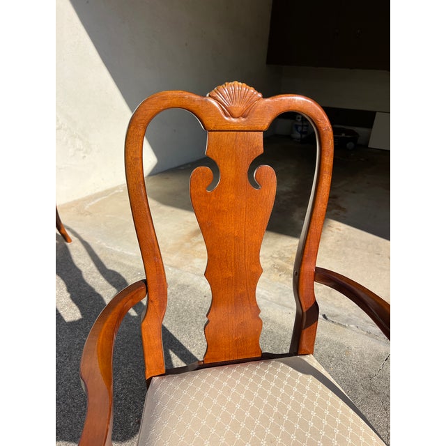 Wood Set of 8 Vintage Mahogany Queen Anne Dining Chairs For Sale - Image 7 of 12