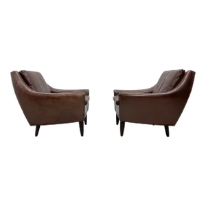 Pair of 1960’s Danish Leather Lounge Chairs