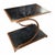 1990s Vintage Hollywood Regency Gilt Metal and Faux Black Marble Side Tables by Maitland Smith, a Pair For Sale - Image 5 of 6