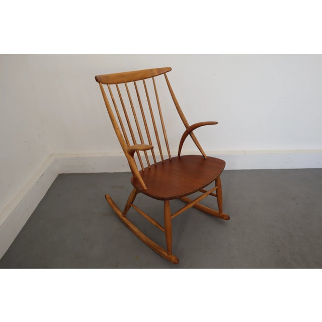 Niels Eilersen Mid-Century Rocking Chair by Illum Wikkelsø for Niels Eilersen For Sale - Image 4 of 18