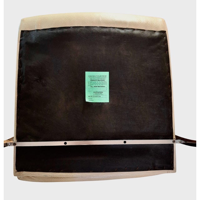 Animal Skin Pair of Mid-Century Modern Leather and Flat-Bar Chrome Lounge Chairs For Sale - Image 7 of 8