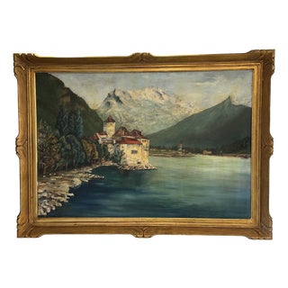 Swiss Artist, Chillon Castle, 1913, Canvas For Sale