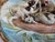 French Sarreguemines Majolica "The Hunt of the Wolves" Barbotine Platter Turquoise Color Rare 19th Century For Sale - Image 9 of 17