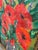 Boulet Red Flower Still Life Painting, Signed For Sale - Image 4 of 12