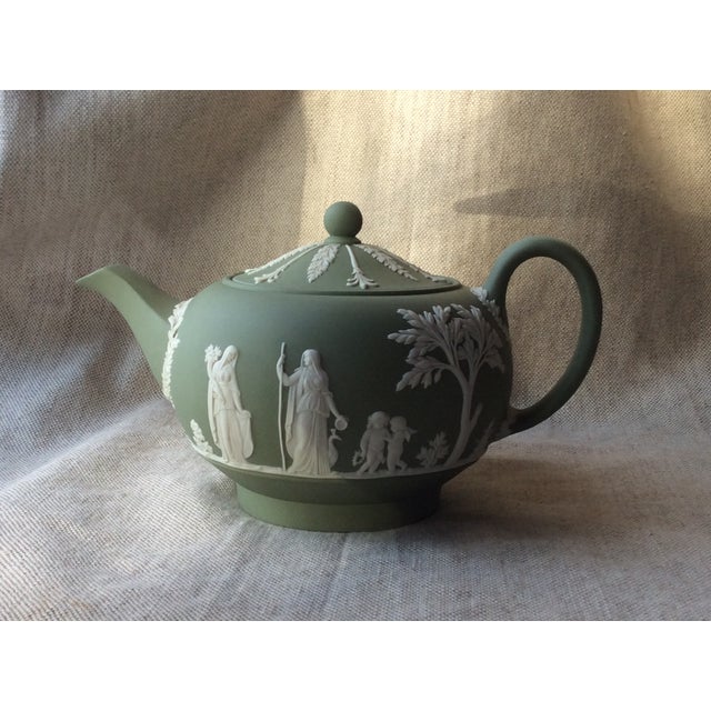 Antique Wedgwood Jasperware Teapot, Sage Green Chairish