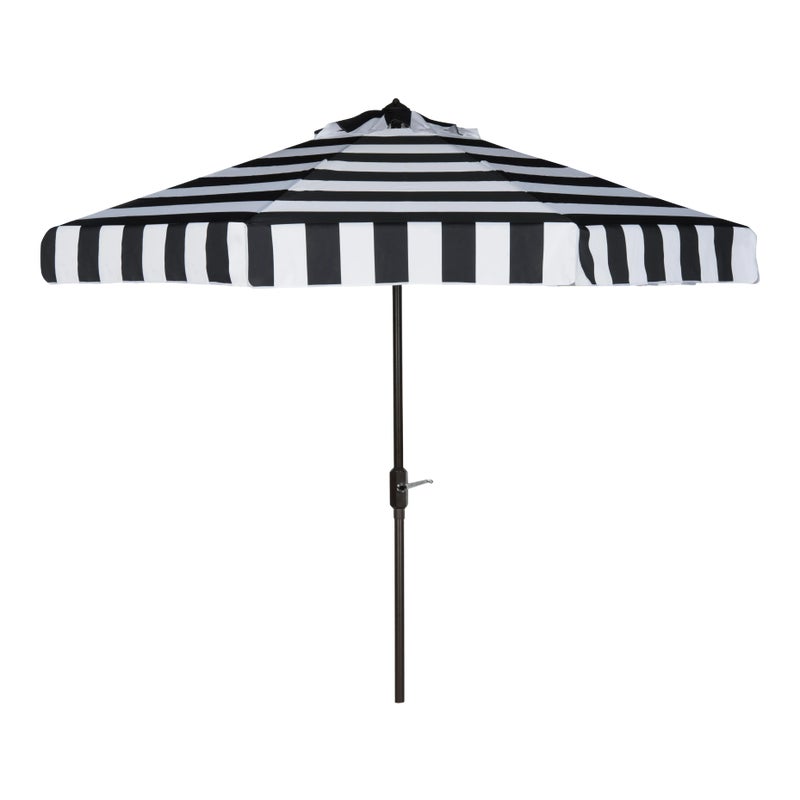 Roland Resistant Fashion Line 9 Ft Auto Tilt Umbrella In Black & White