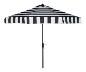 Roland Resistant Fashion Line 9 Ft Auto Tilt Umbrella in Black & White
