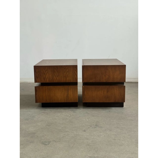 Brown 1990s Post Modern Stacked Nightstands - Pair For Sale - Image 8 of 12