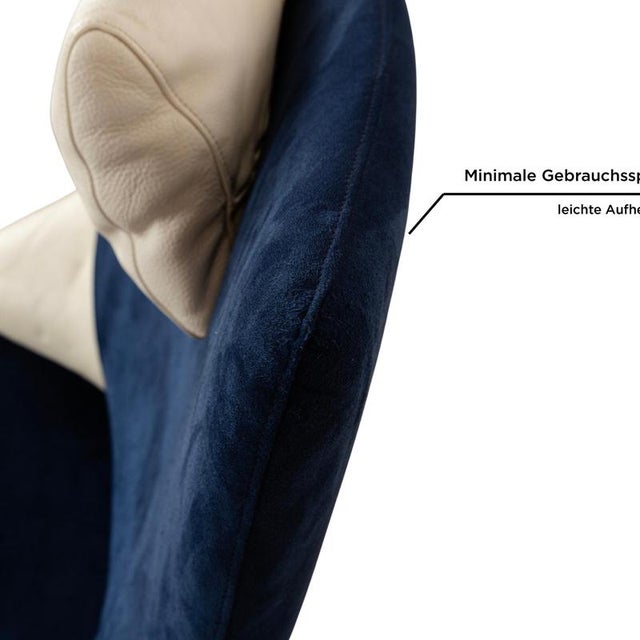 Textile Solo 699 Lounge Chair in Blue and Cream Alcantara Fabric from WK Wohnen For Sale - Image 7 of 14