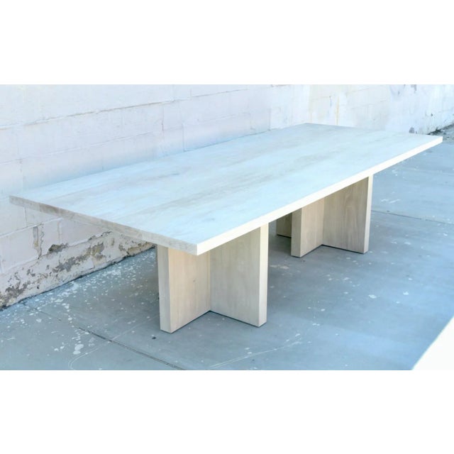 Custom Cross Base Pedestal Table Made from Walnut For Sale - Image 4 of 10