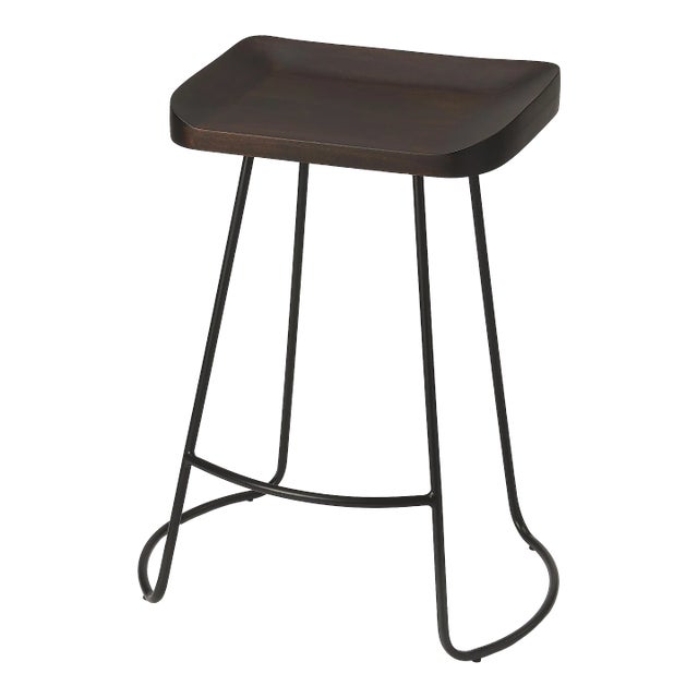 Alton Backless Coffee 25.5" Counter Stool, Dark Brown For Sale