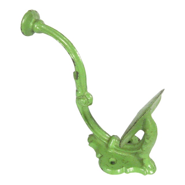 Antique Green Painted Wall Hook For Sale