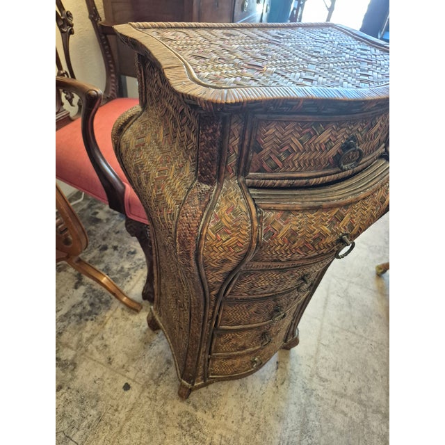 Boho Chic Vintage Wicker and Rattan Bombay Chest For Sale - Image 3 of 7