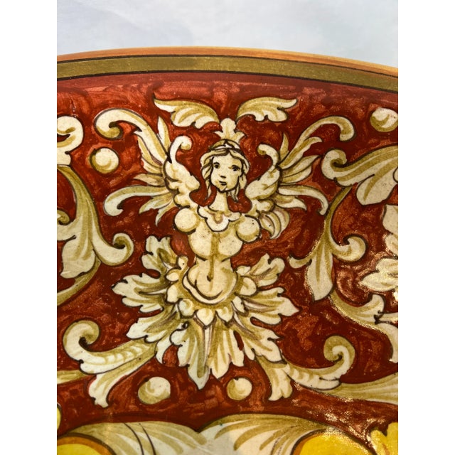 1990s 1990s Italian Hand Painted Round Ceramic Plates - a Pair For Sale - Image 5 of 13