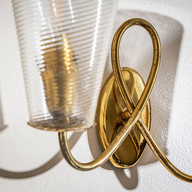 Gold Mid-20th Century Wall Lights, Attributed to Seguso Vetri D’Arte - a Pair For Sale - Image 8 of 8