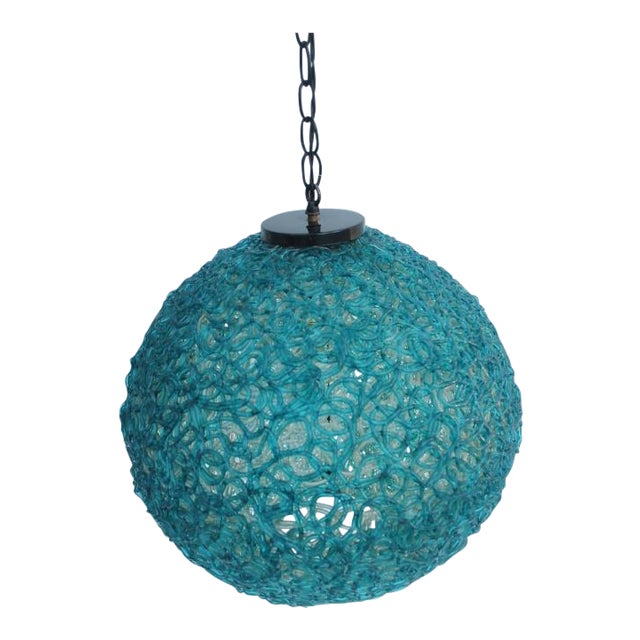 Vintage Blue Lucite Spaghetti Hanging Swag Lamp Chairish
