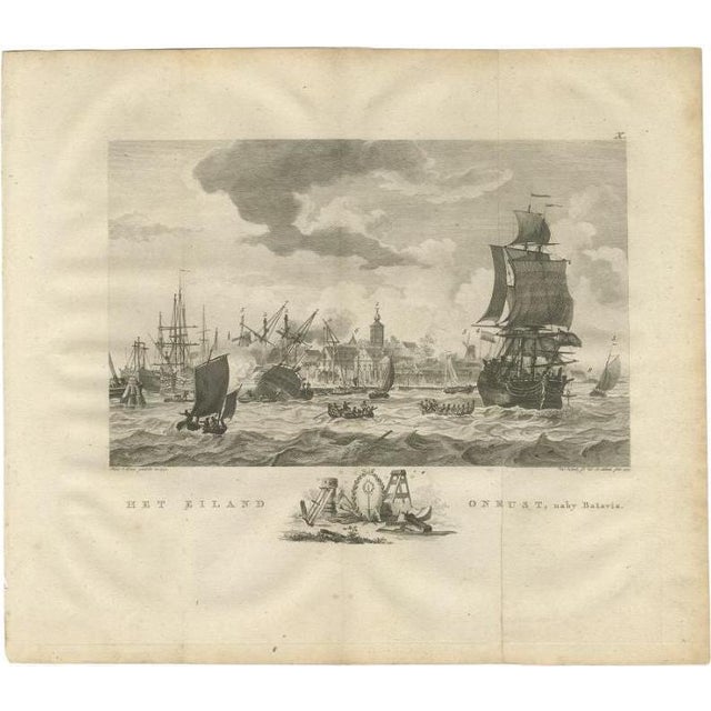 Ships Near Onrust Island Near Jakarta, 1779, Paper For Sale - Image 6 of 6