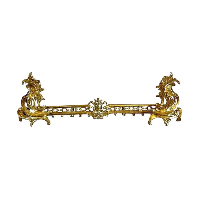 French Ornate Gilded Brass Extending Fender For Sale