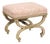 Vintage Italian Curule-Style Stool Newly Reupholstered in Fortuny Fabric For Sale