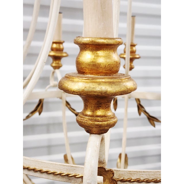 Large Neoclassical Style Giltwood & Metal Cha For Sale - Image 10 of 12