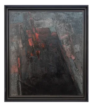 Geoff Yeomans, Black Hole, 1980, Oil on Canvas, Framed