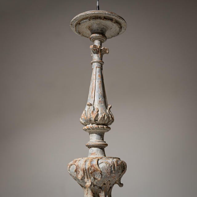 Wood Altar Candlesticks, 1700s, Set of 2 For Sale - Image 7 of 10