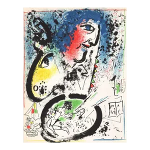1960 Marc Chagall Original Lithograph Auto Portrait