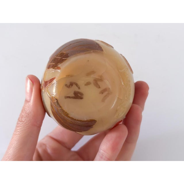 Glass Small Art Nouveau Glass Vase with Strawberries from Legras, 1900s For Sale - Image 7 of 9