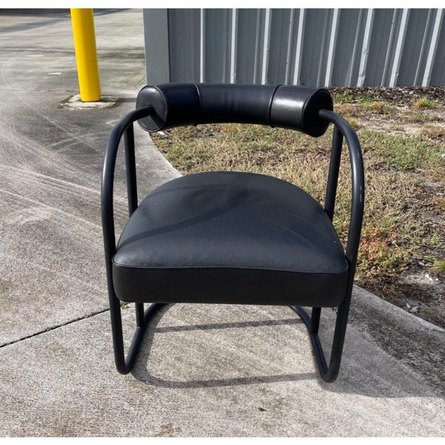 Ralph Lauren "City Modern Armchair" Bauhaus Style Tubular Leather Chair For Sale - Image 10 of 10