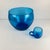 Cobalt Blue Bubbled Glass Punch Set in the style of Biot, 1970, Set of 10 For Sale - Image 12 of 14