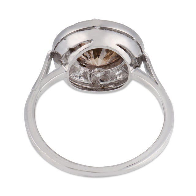 1920s French Art Deco Gia 1.53 Carat Diamond 18k White Gold Engagement Ring, Size 6.25 For Sale In Los Angeles - Image 6 of 6