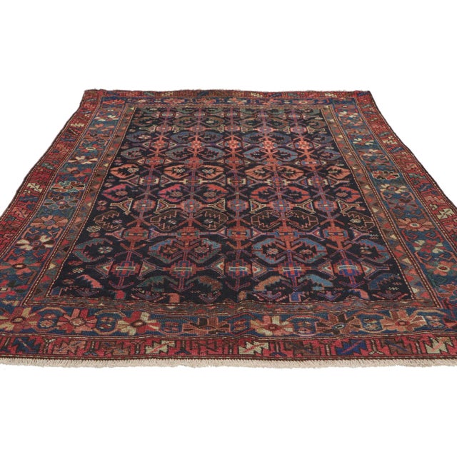 Mid-Century Modern Early 20th Century Antique Persian Malayer Rug, 04'02 X 06'06 For Sale - Image 3 of 9