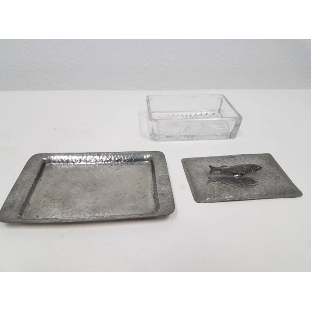 Late 19th Century Antique English Pewter Sardine Dish - Circa 19th Century For Sale - Image 5 of 11