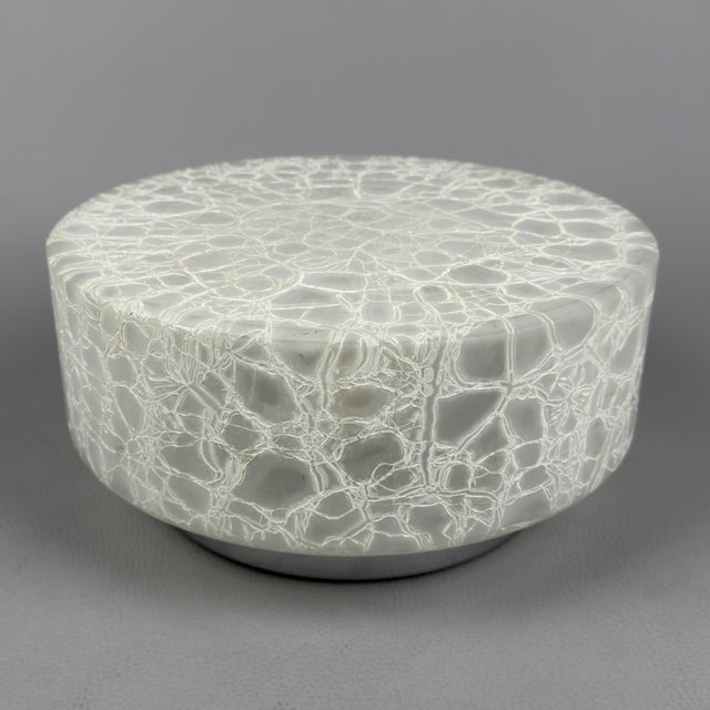 1970s Space Age Ceiling Lamp in Ice Glass and Chrome Metal, 1970s For Sale - Image 5 of 12