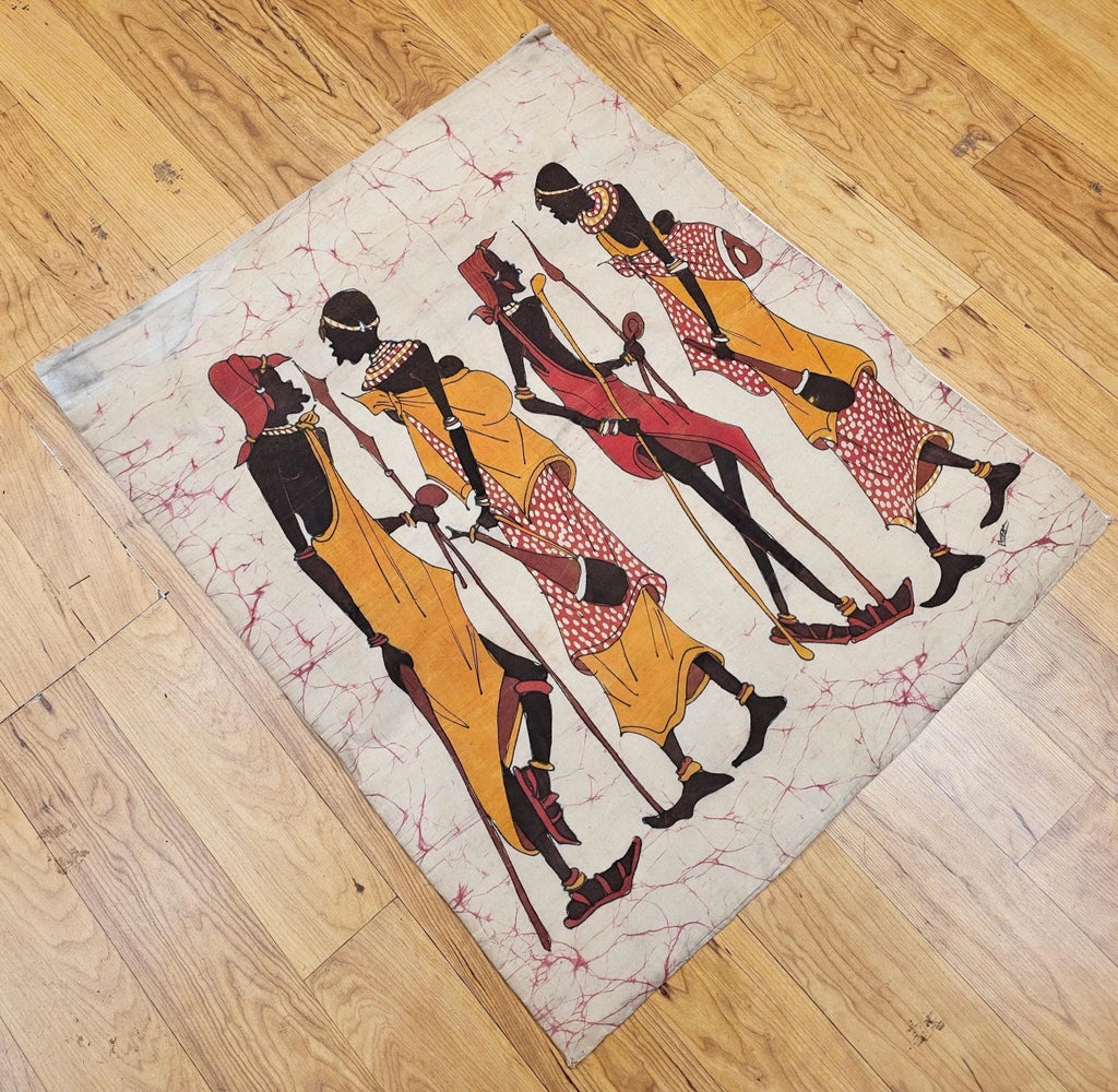 バティック絵画 vintage-african-batik-wall-art