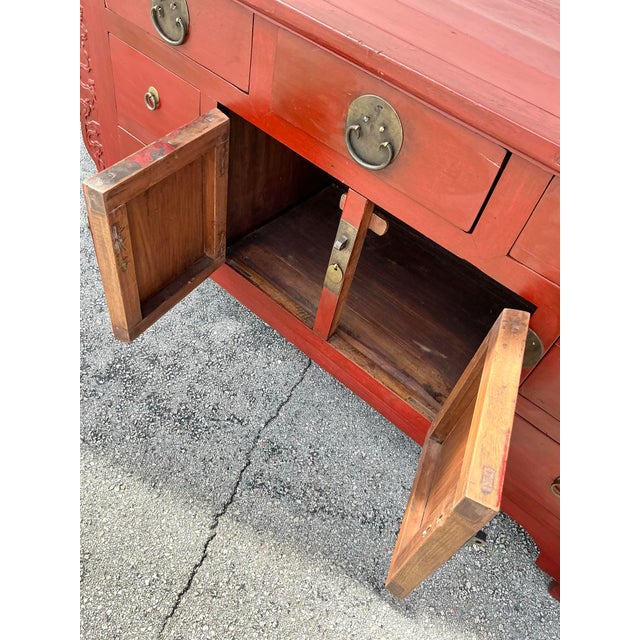 Vintage Asian Reclaimed Wood Pagoda Credenza For Sale - Image 10 of 10