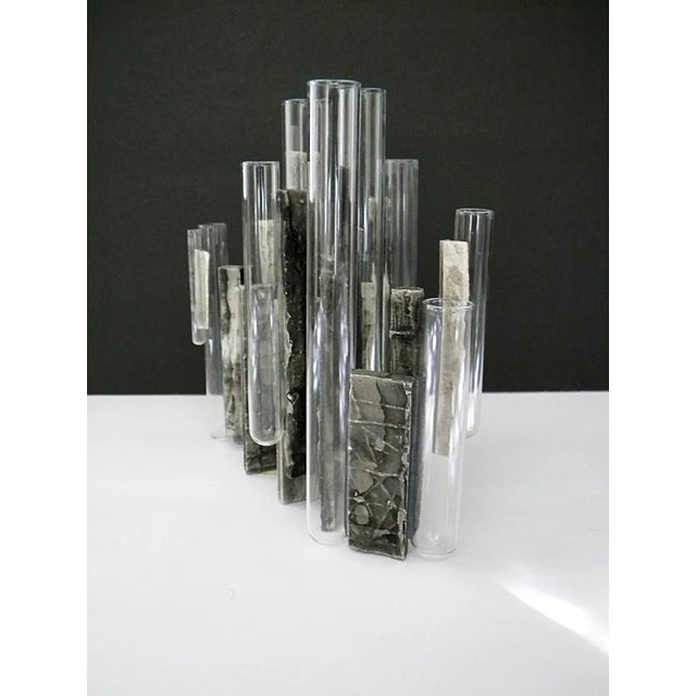 Gray Small Artisan Pipe Organ Vase by Griffin Design For Sale - Image 8 of 11