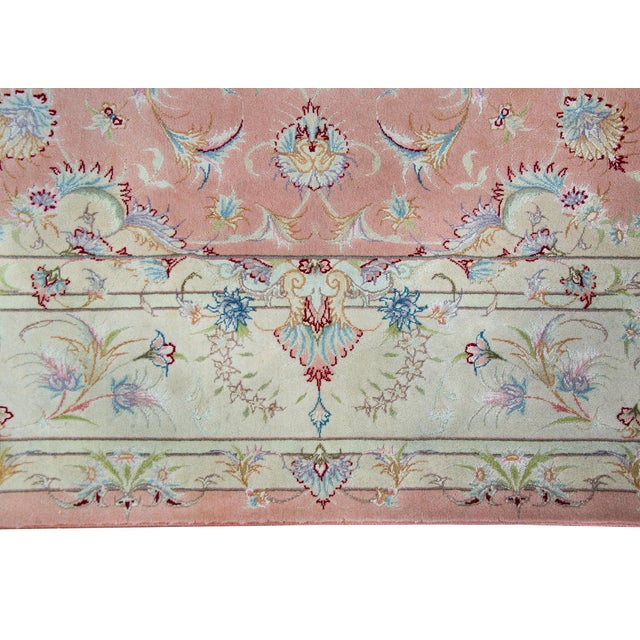 Vintage Silk Persian Tabriz Rug For Sale - Image 10 of 15
