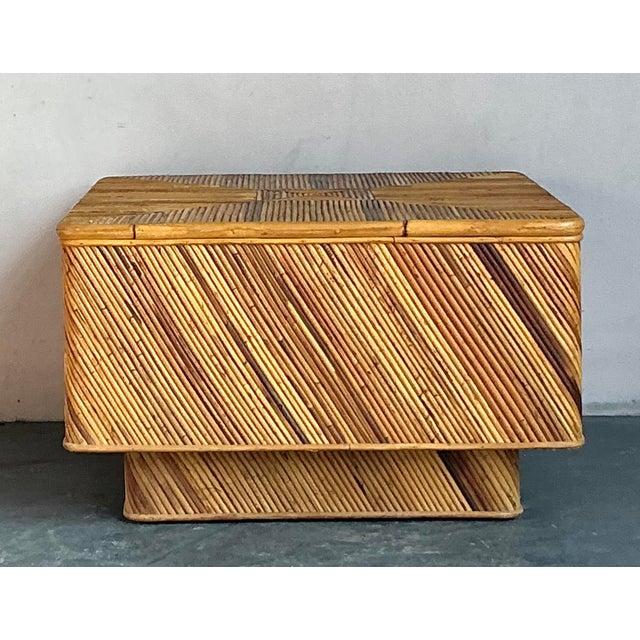 Vintage Boho Pencil Reed Coffee Table For Sale - Image 4 of 11
