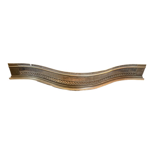 Antique Early 19th Century English George III Brass Fireplace Hearth Fender for the Mantel Circa 1800 For Sale