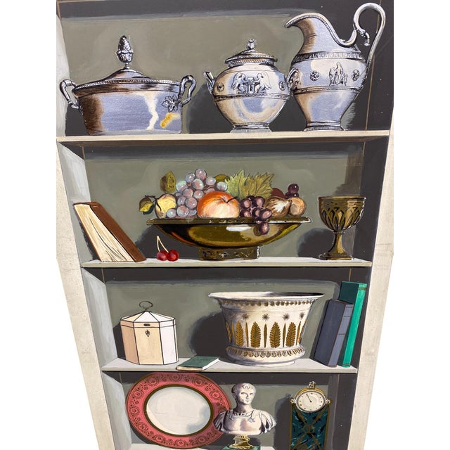 Stunning Palladio Italian Trompe L’Oeil Hand-Painted Wood Panel For Sale - Image 11 of 16