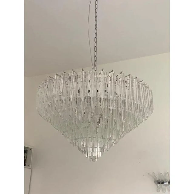 Impressive Murano Glass Sputnik Chandelier transparent like mazzega zuccheri venini barovier style Murano glass flush...
